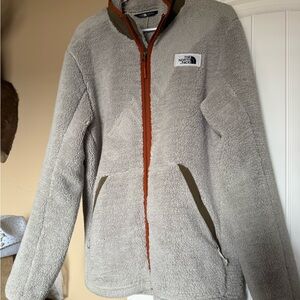 The North Face Tan and Orange Sherpa Jacket